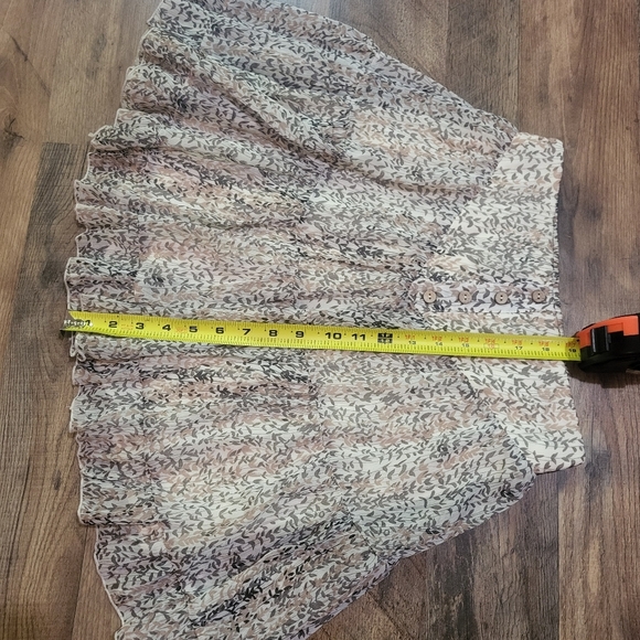 By Together Ivory & Pink Lined Tiered Ruffle Skirt Size Small - Picture 4 of 7